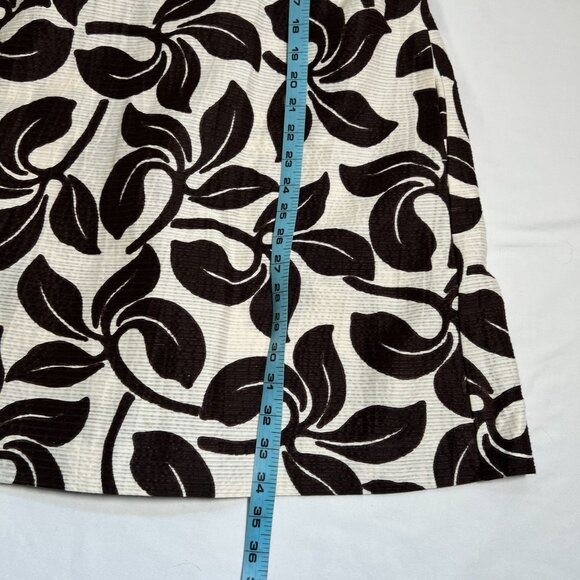Max Mara Leaf Print Swing Dress Mini A-Line Retro Sleeveless Cotton Silk 4 Multi - Picture 5 of 11